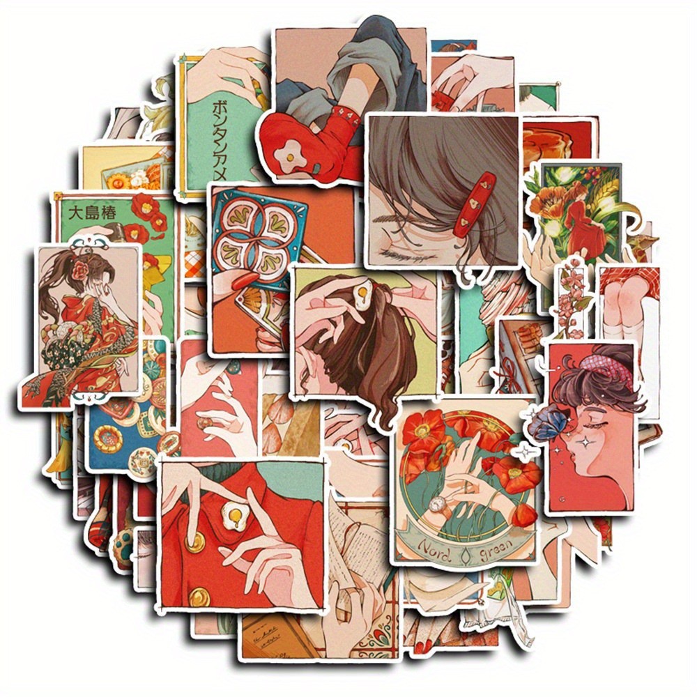50 قطعة ملصقات يابانية تقليدية - مراجعة Japanese Lifestyle And Traditions وسعره
